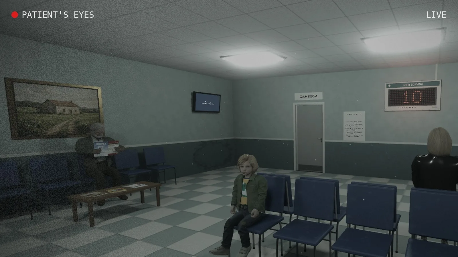 The doctor watching through the patient's eyes